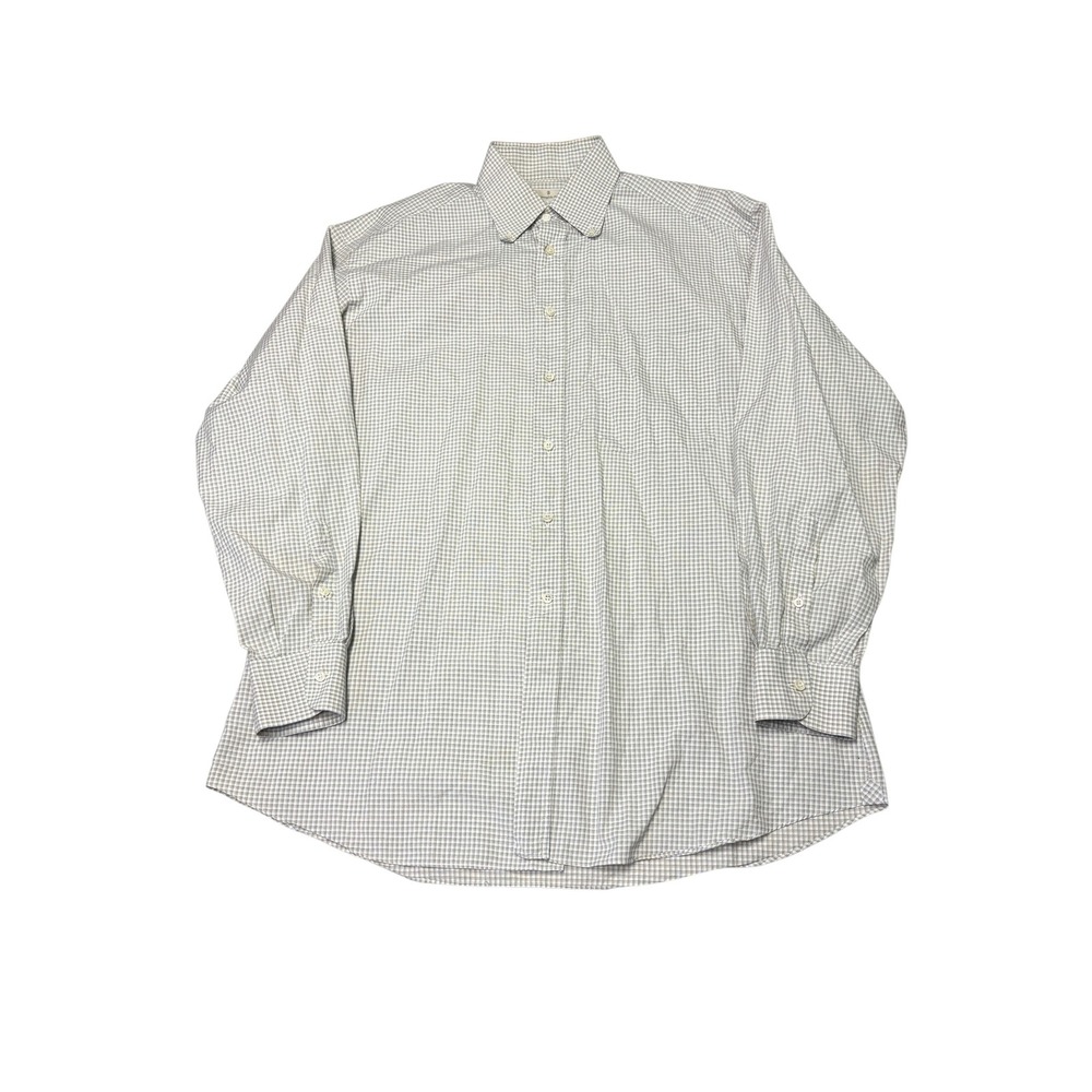 Ermenegildo Zegna Mens Button Down Shirt 16 41 Multicolor Micro Check Italy